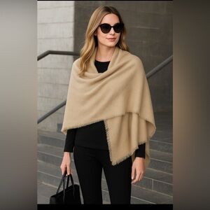 Free People Brushed faux fur Scarf Cream Fringed Scarf wrap